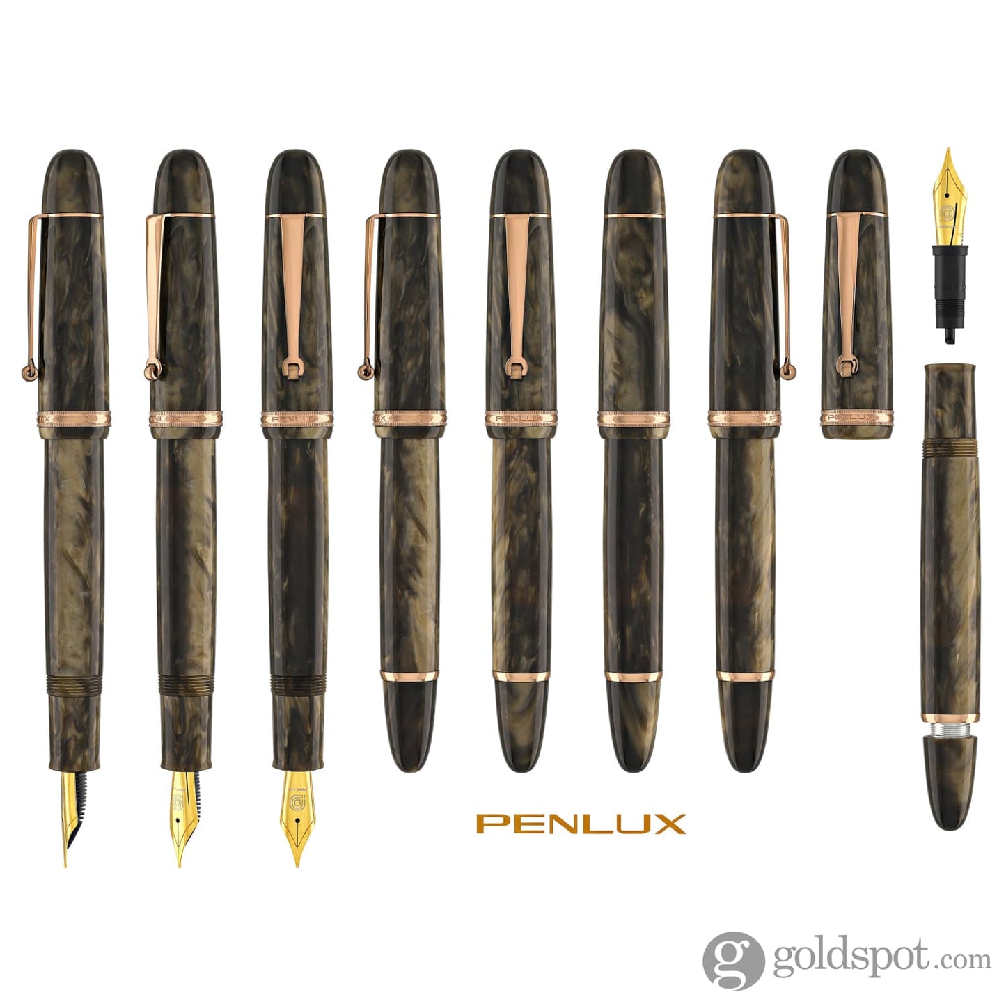 Penlux Masterpiece Grande Fountain Pen in Brown Wave Fountain Pen