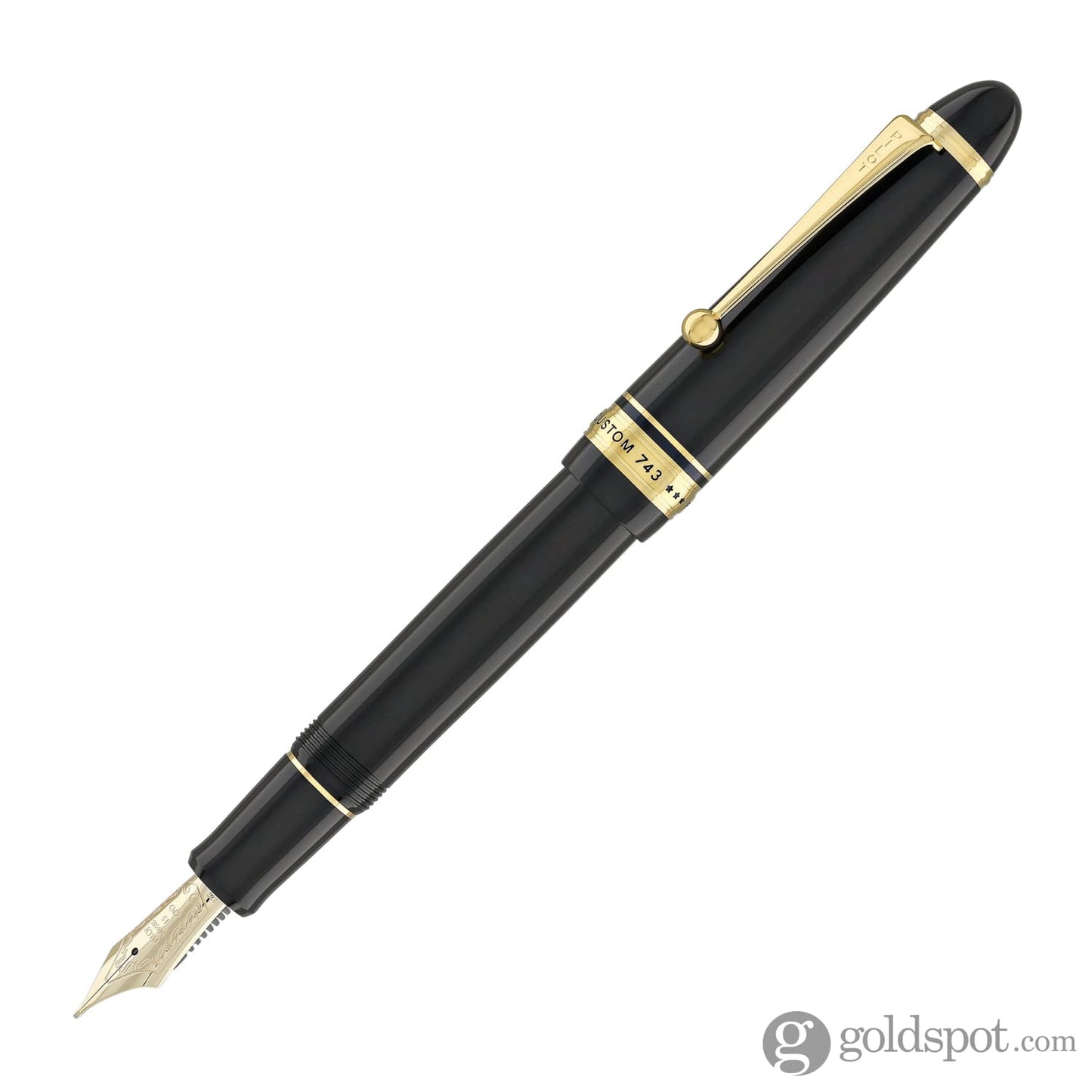 Pilot Custom 743 Fountain Pen in Black/Gold - 14kt Gold Fountain Pen