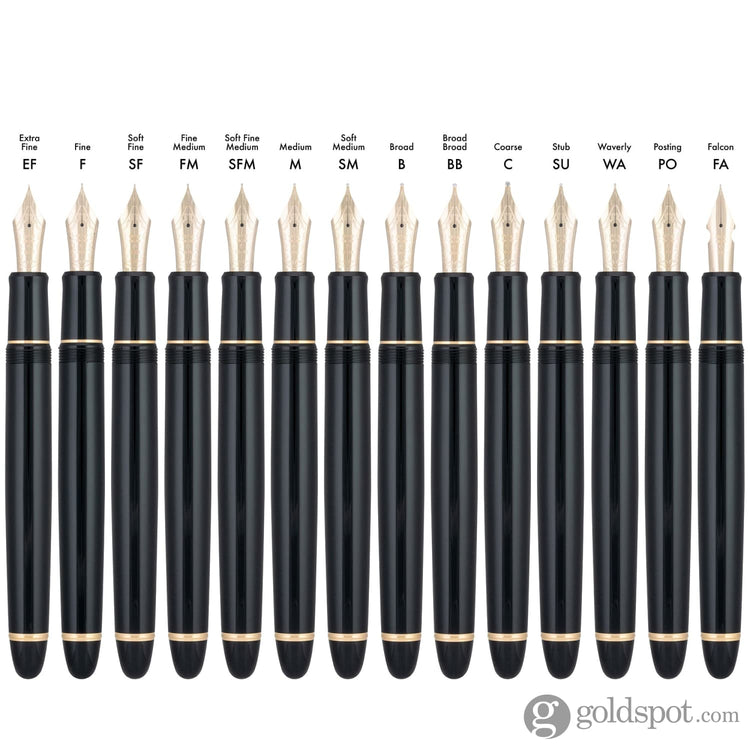 Pilot Custom 743 Fountain Pen in Black/Gold - 14kt Gold Fountain Pen