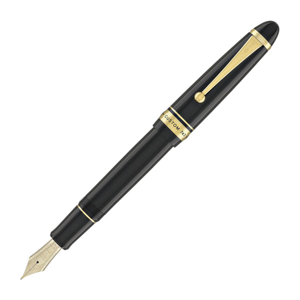 Pilot Custom 743 Fountain Pen in Black/Gold - 14kt Gold Fountain Pen