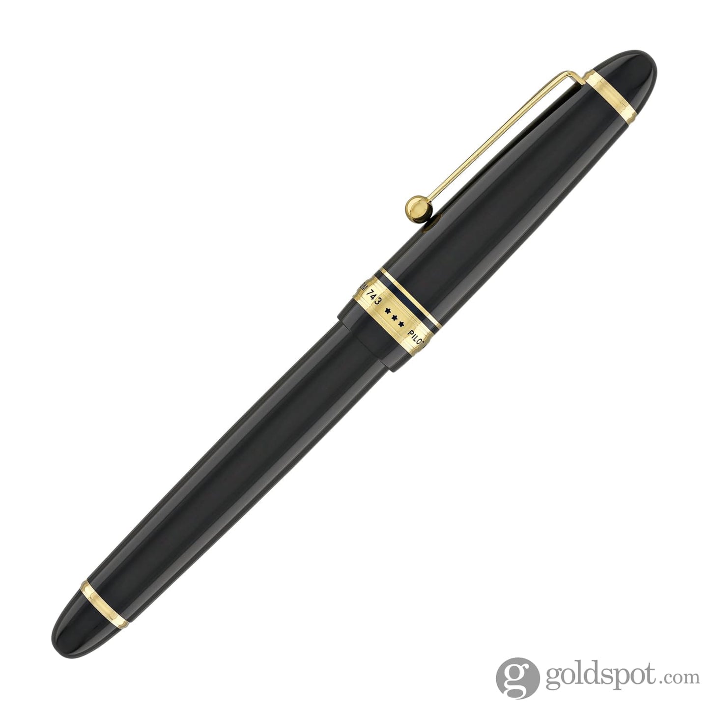 Pilot Custom 743 Fountain Pen in Black/Gold - 14kt Gold Fountain Pen