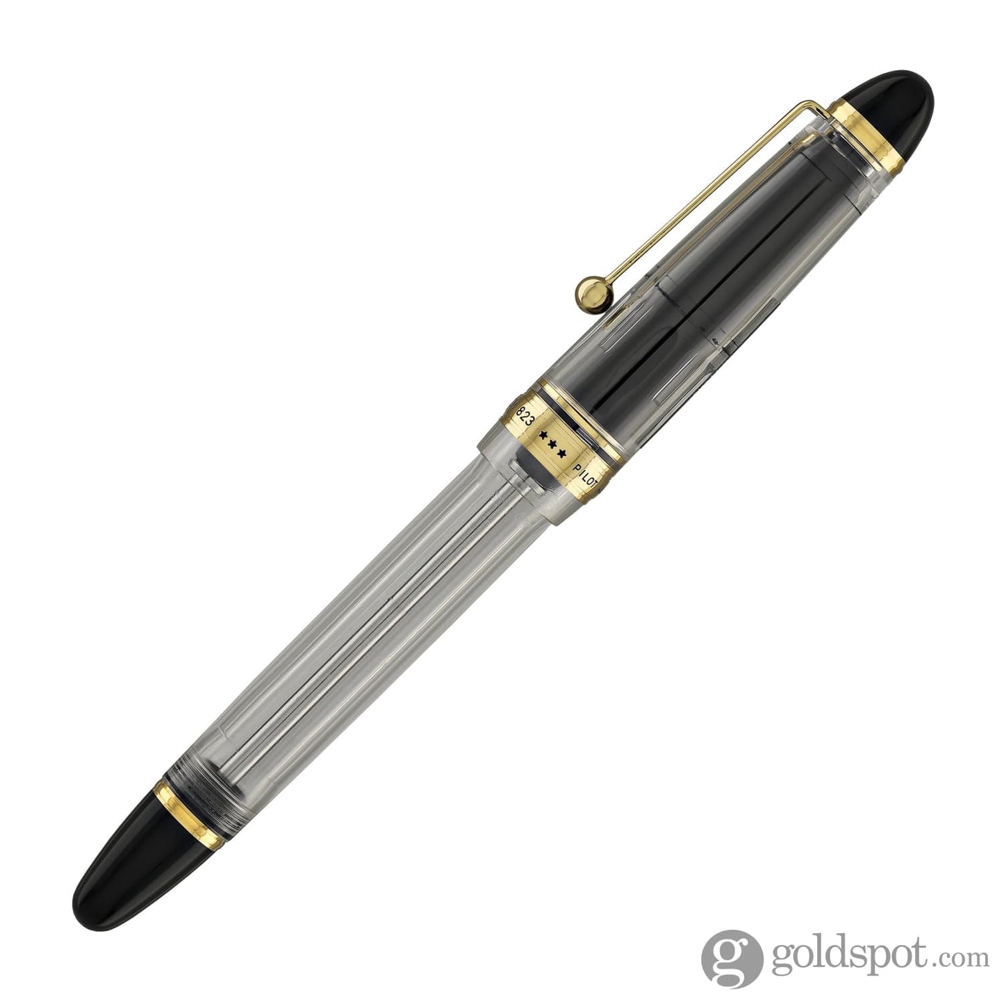 Pilot Custom 823 Fountain Pen in Clear with Gold Trim - 14K Gold Fountain Pen