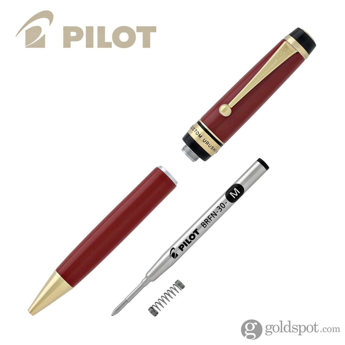 Pilot Custom Urushi Ballpoint Pen - Vermillion Red Barrel Fountain Pen