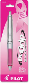 Pilot Dr. Grip Center of Gravity Retractable Ballpoint Pen in Breast Cancer Awareness Pink - Medium Point Ballpoint Pens