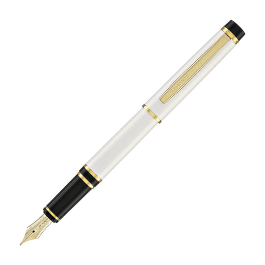 Pilot Grance Fountain Pen in Pearl White - 14k Gold Nib