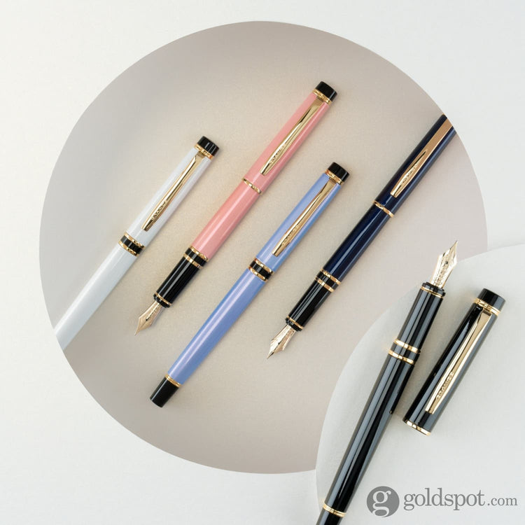 Pilot Grance Fountain Pen in Pearl White - 14k Gold Nib Fountain Pen