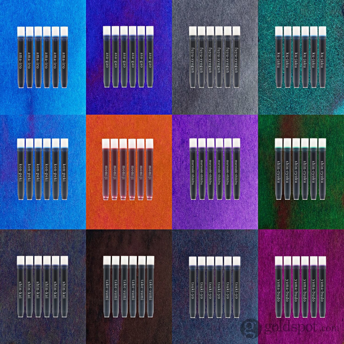 Namiki Pilot Iroshizuku Ink Cartridges in Ku-jaku (Peacock) - Pack of 6 Bottled Ink