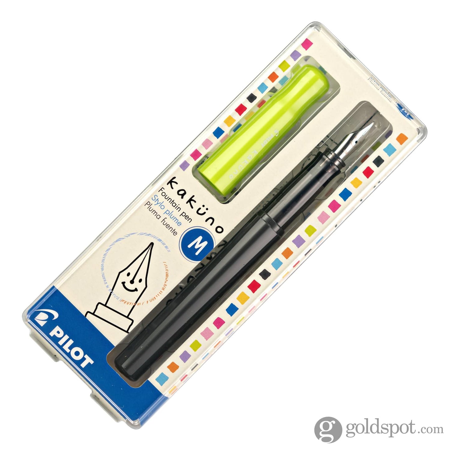 Pilot Kakuno Fountain Pen in Lime Green/Grey - Medium Point Fountain Pen