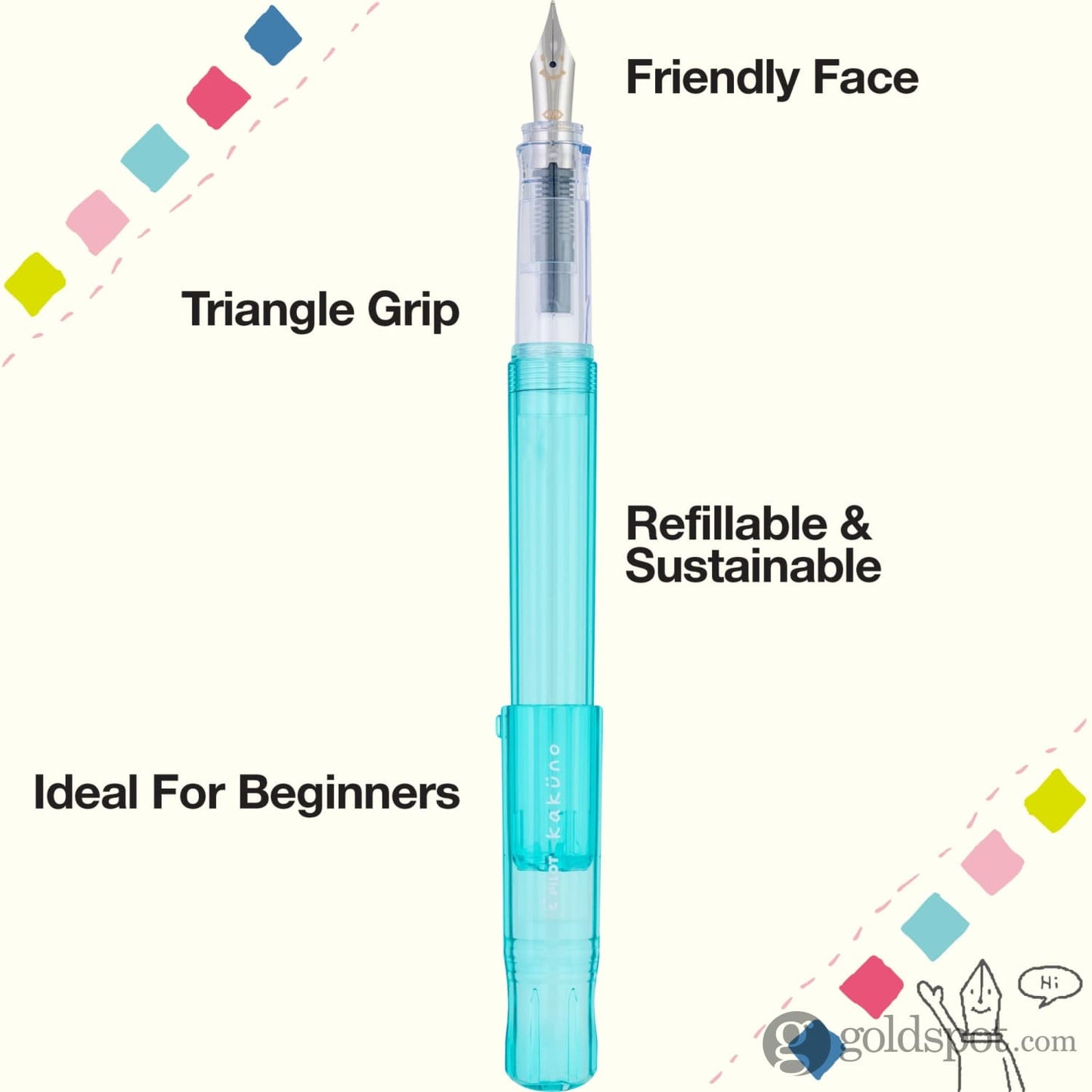 Pilot Kakuno Fountain Pen in Translucent Aqua