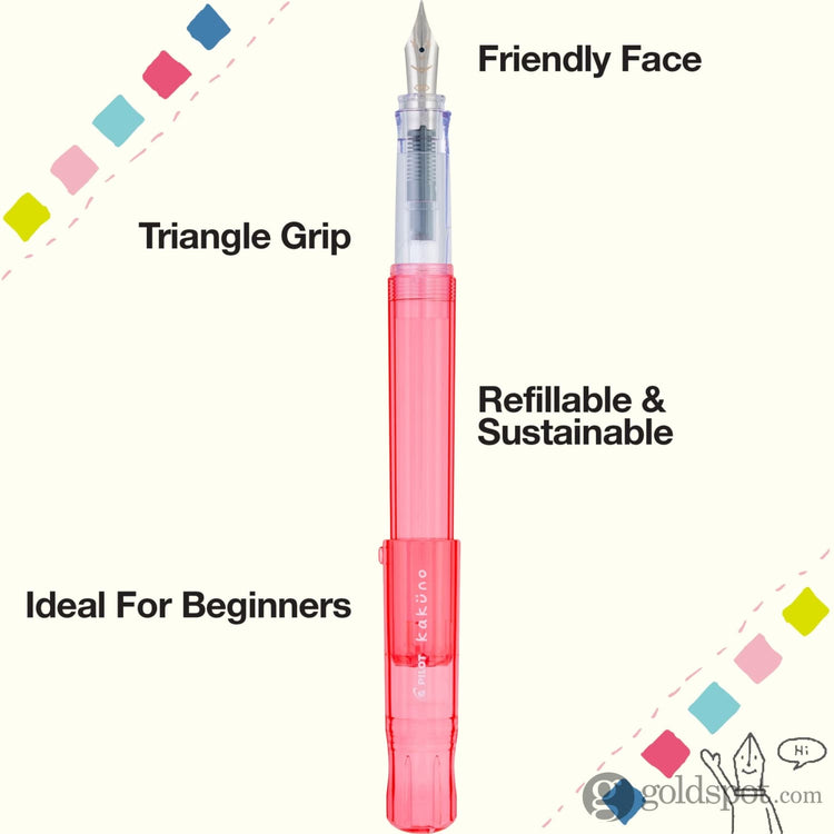 Pilot Kakuno Fountain Pen in Translucent Coral