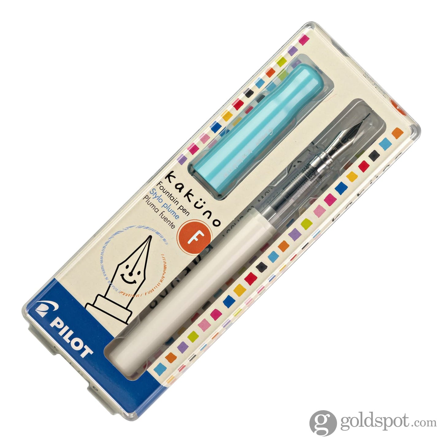 Pilot Kakuno Fountain Pen in Turquoise/White - Fine Point Fountain Pen