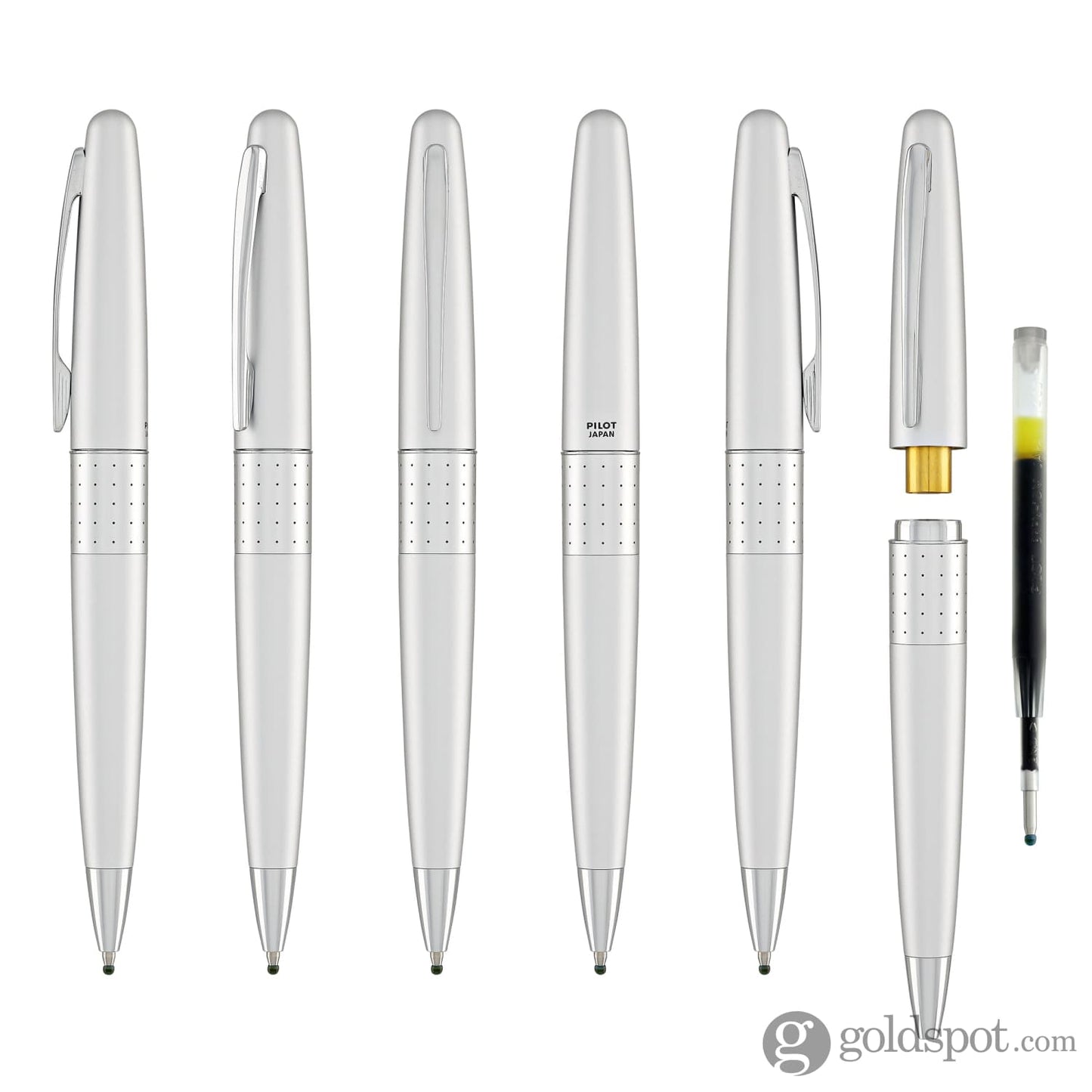 Pilot Metropolitan Ballpoint Pen in Silver with Dot Pattern Ballpoint Pens