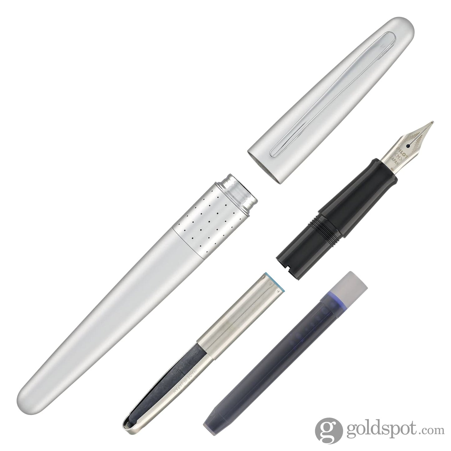 Pilot Metropolitan Fountain Pen in Silver with Dot Pattern - Medium Point Fountain Pen