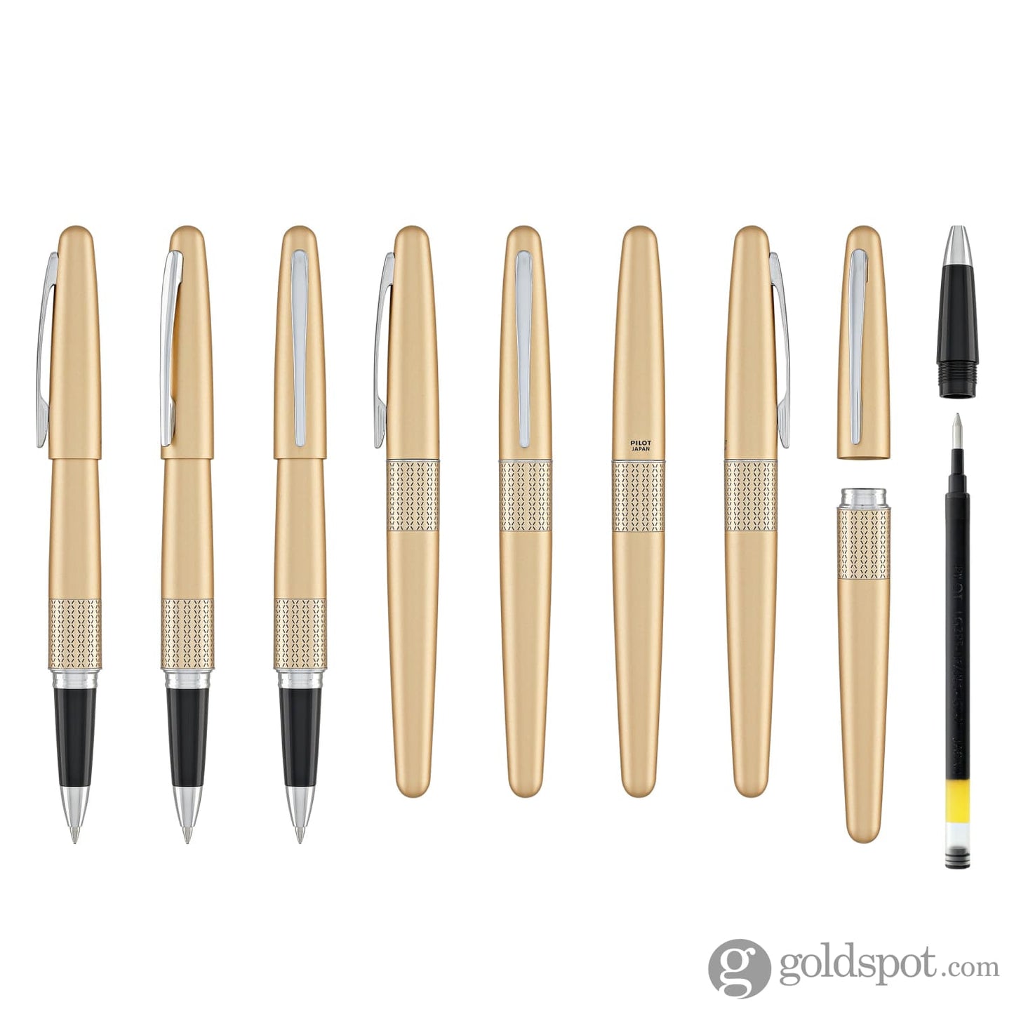 Pilot Metropolitan Rollerball Pen in Gold with Zig Zag Design Rollerball Pen