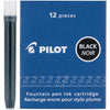 Pilot Namiki Ink Cartridge in Black - Pack of 12 Fountain Pen Cartridges