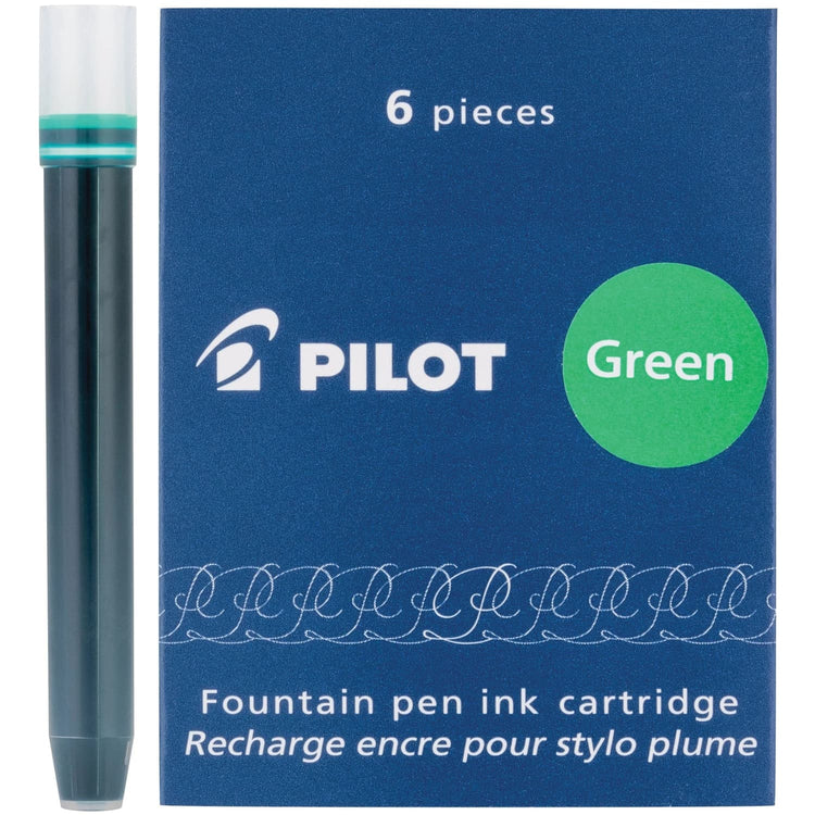 Pilot Namiki Ink Cartridge in Green - Pack of 6 Fountain Pen Cartridges