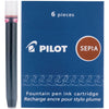 Pilot Namiki Ink Cartridge in Sepia - Pack of 6 Fountain Pen Cartridges