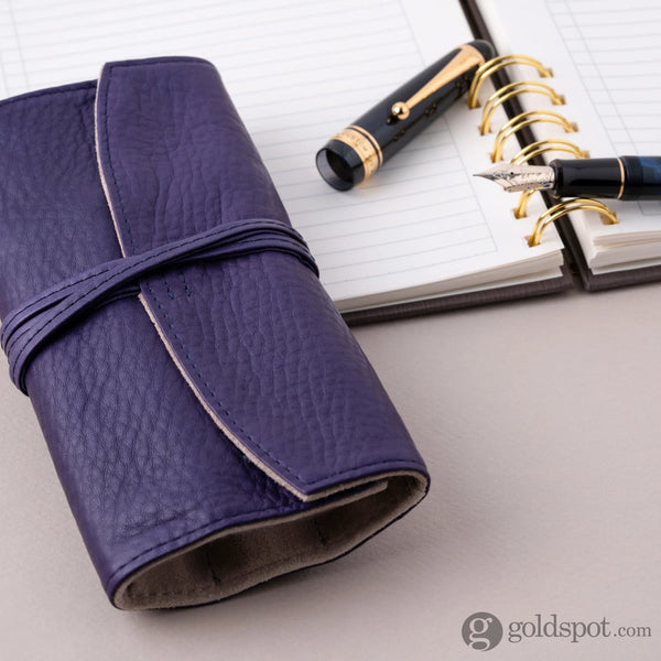 Pilot Pensemble 5 Piece Roll Pen Case in Violet/Biege Pen Case