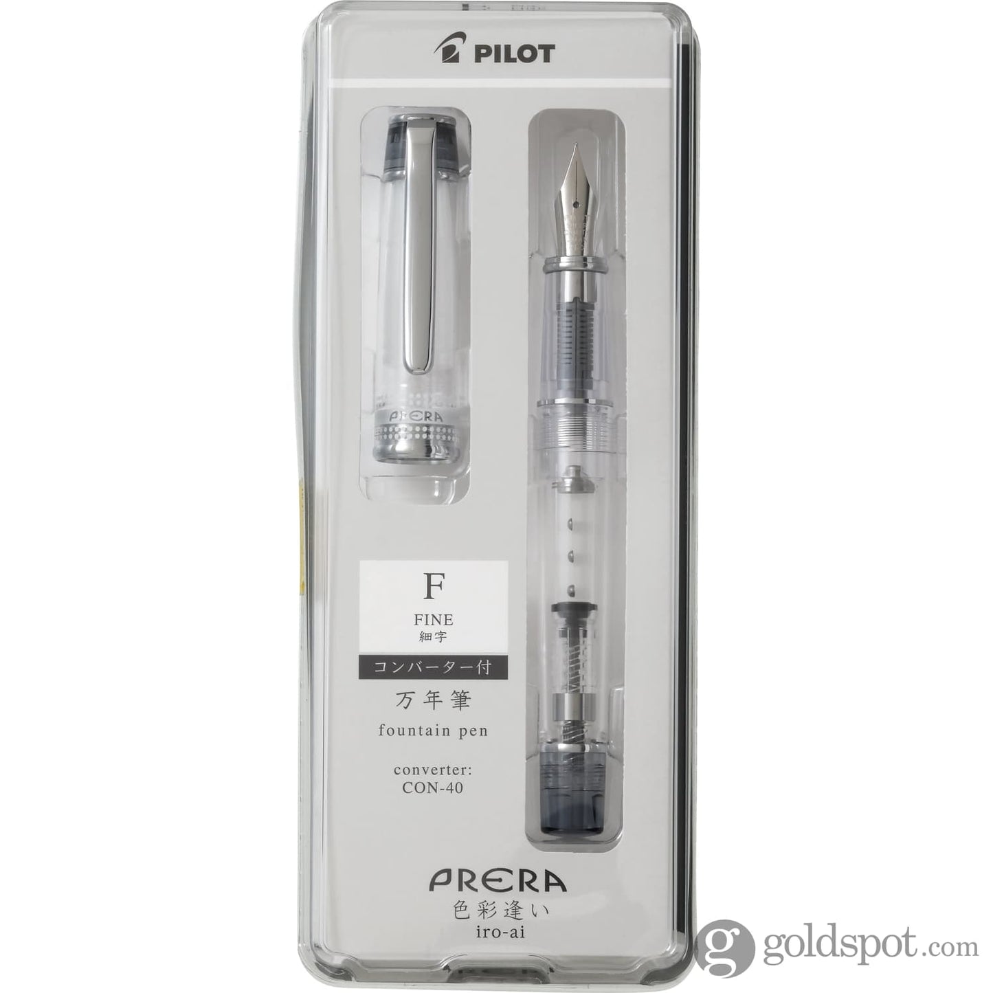 Pilot Prera Clear Fountain Pen in Black Fine Fountain Pen