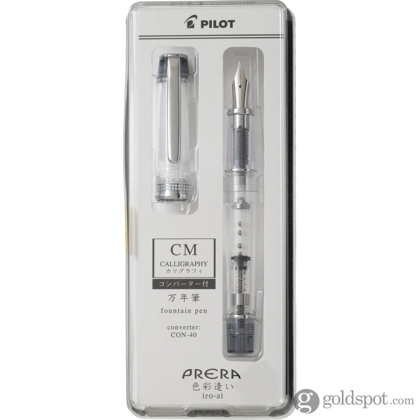 Pilot Prera Clear Fountain Pen in Black 1.1mm Stub Fountain Pen