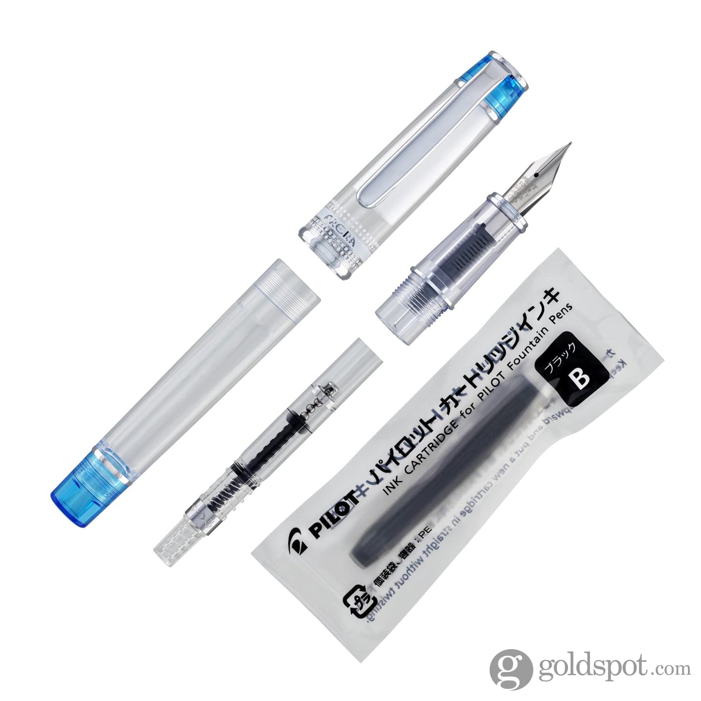 Pilot Prera Clear Fountain Pen in Light Blue Fountain Pen