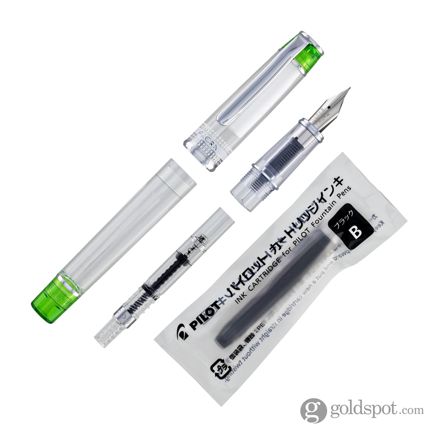 Pilot Prera Clear Fountain Pen in Light Green Fountain Pen