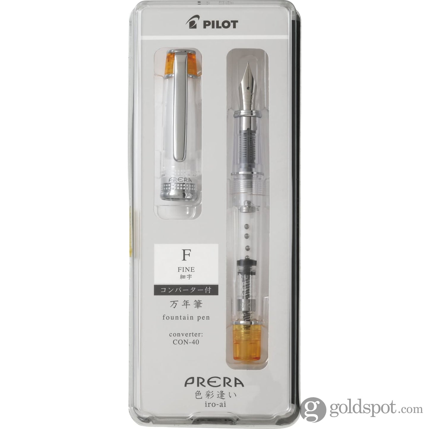 Pilot Prera Clear Fountain Pen in Orange Fountain Pen