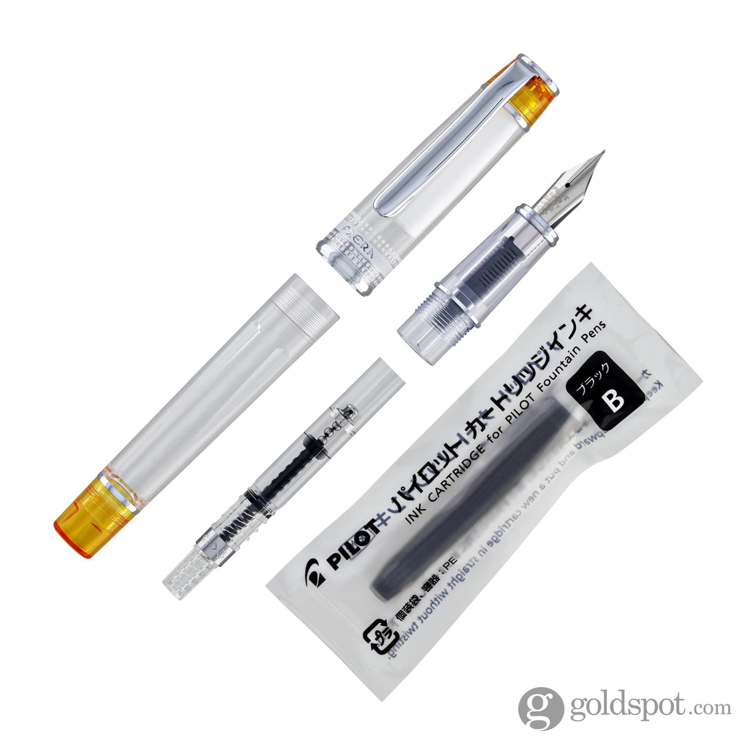 Pilot Prera Clear Fountain Pen in Orange Fountain Pen