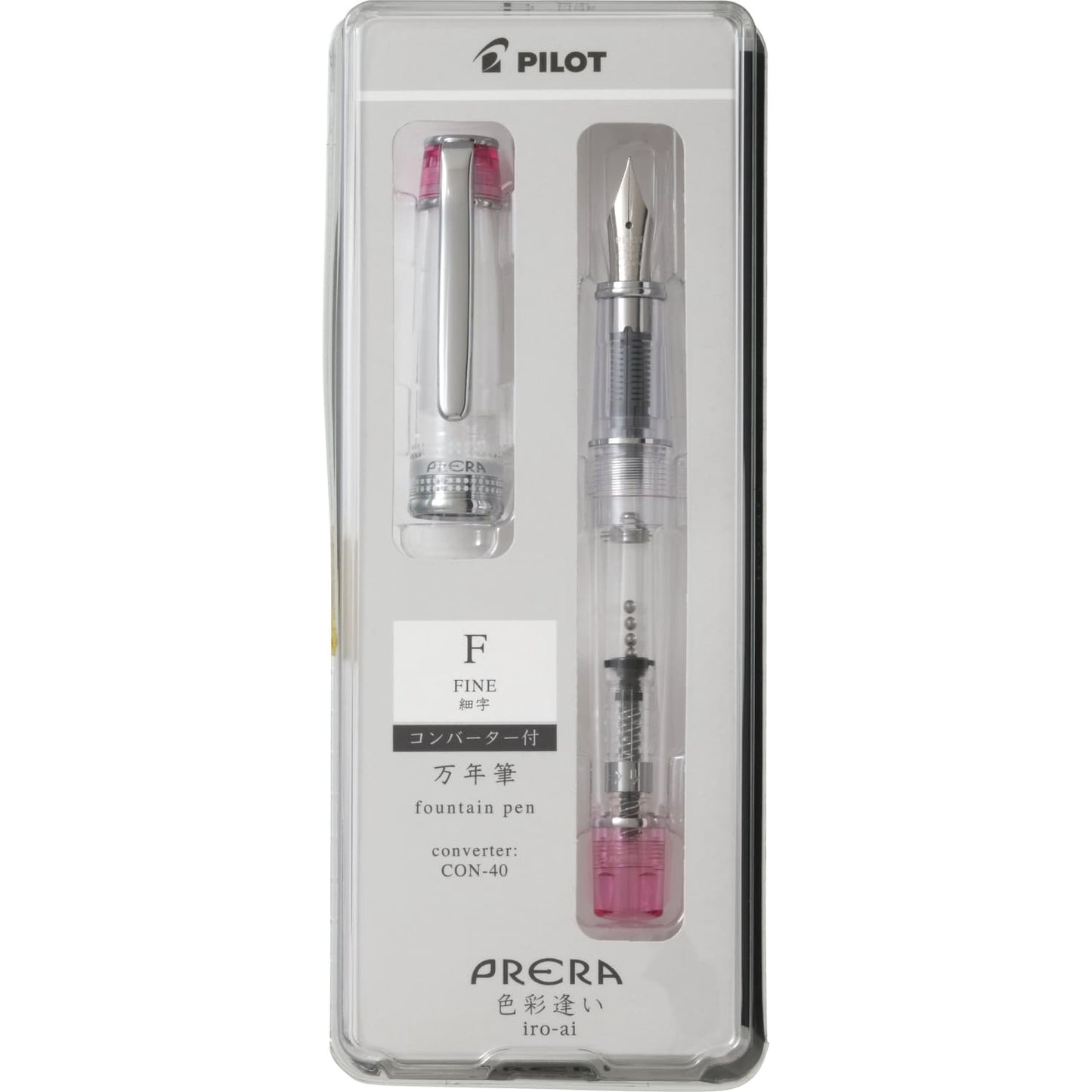 Pilot Prera Clear Fountain Pen in Pink Fountain Pen