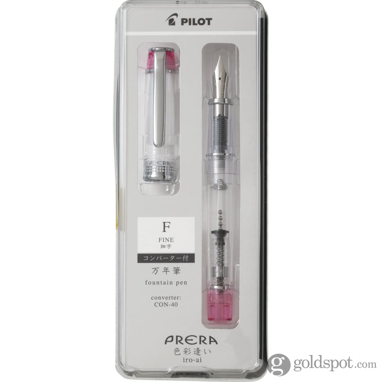 Pilot Prera Clear Fountain Pen in Pink Fine Fountain Pen