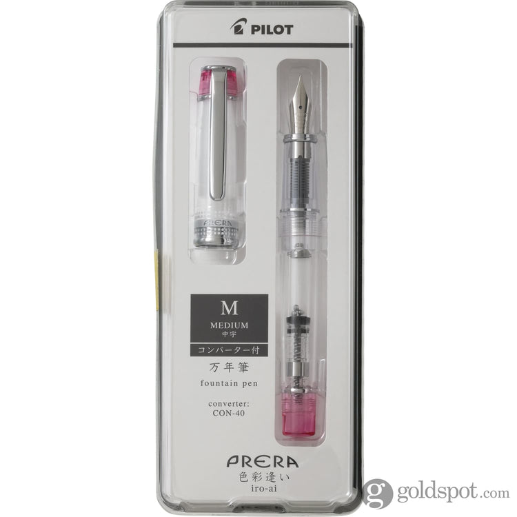 Pilot Prera Clear Fountain Pen in Pink Medium Fountain Pen
