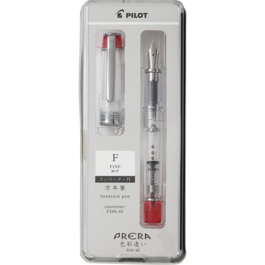 Pilot Prera Clear Fountain Pen in Red