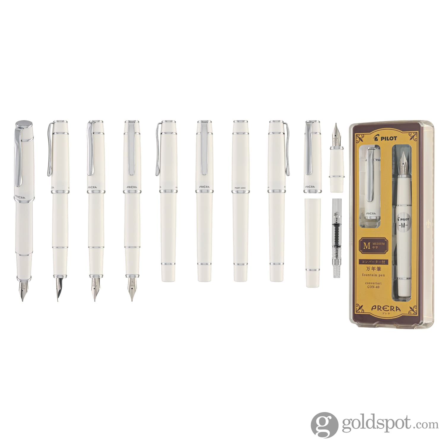 Pilot Prera Fountain Pen in Porcelain White - Goldspot Pens