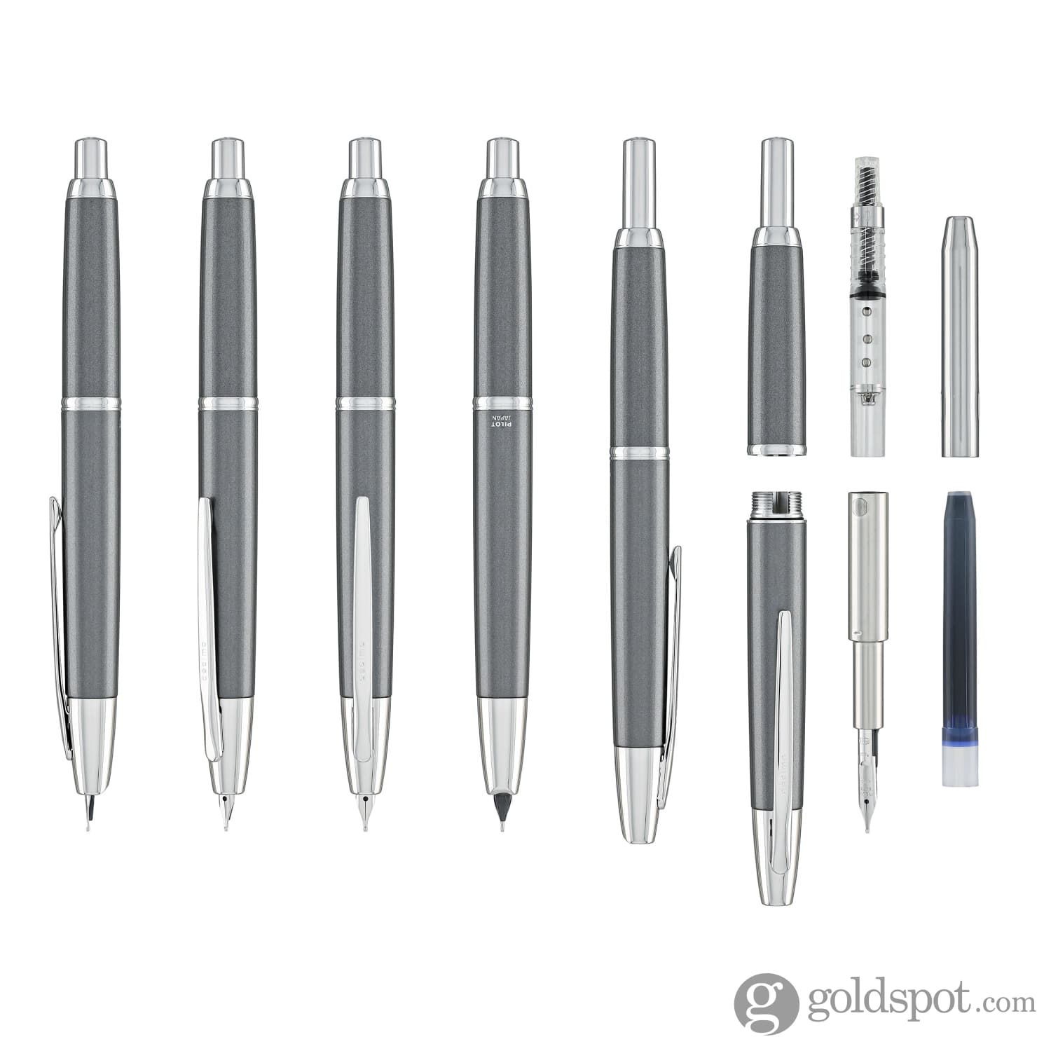 Pilot Vanishing Point Decimo Fountain Pen in Dark Grey - 18K Gold ...