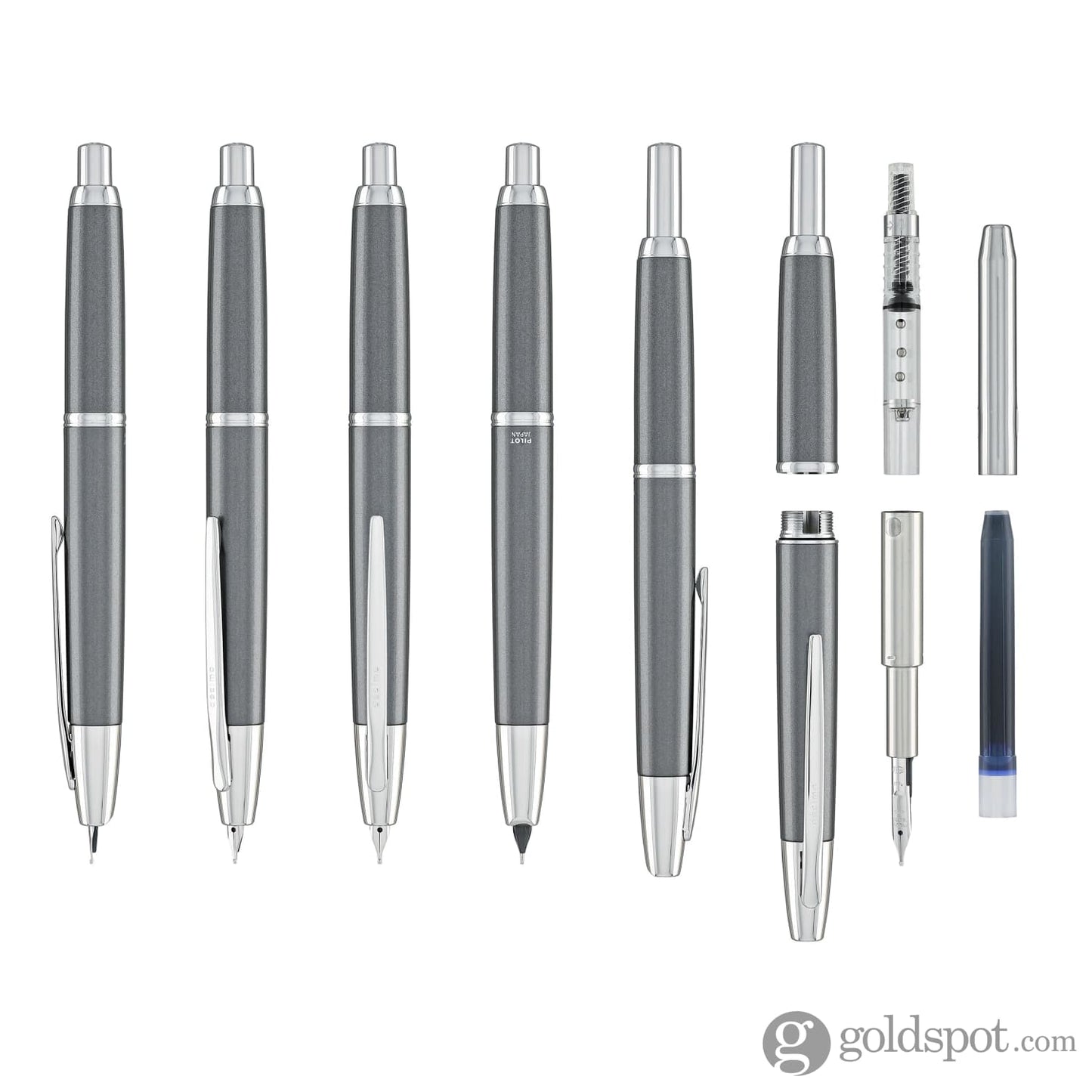 Pilot Vanishing Point Decimo Fountain Pen in Dark Grey - 18K Gold Fountain Pen