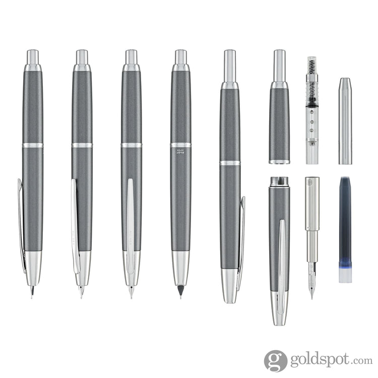 Pilot Vanishing Point Decimo Fountain Pen in Dark Grey - 18K Gold Fountain Pen