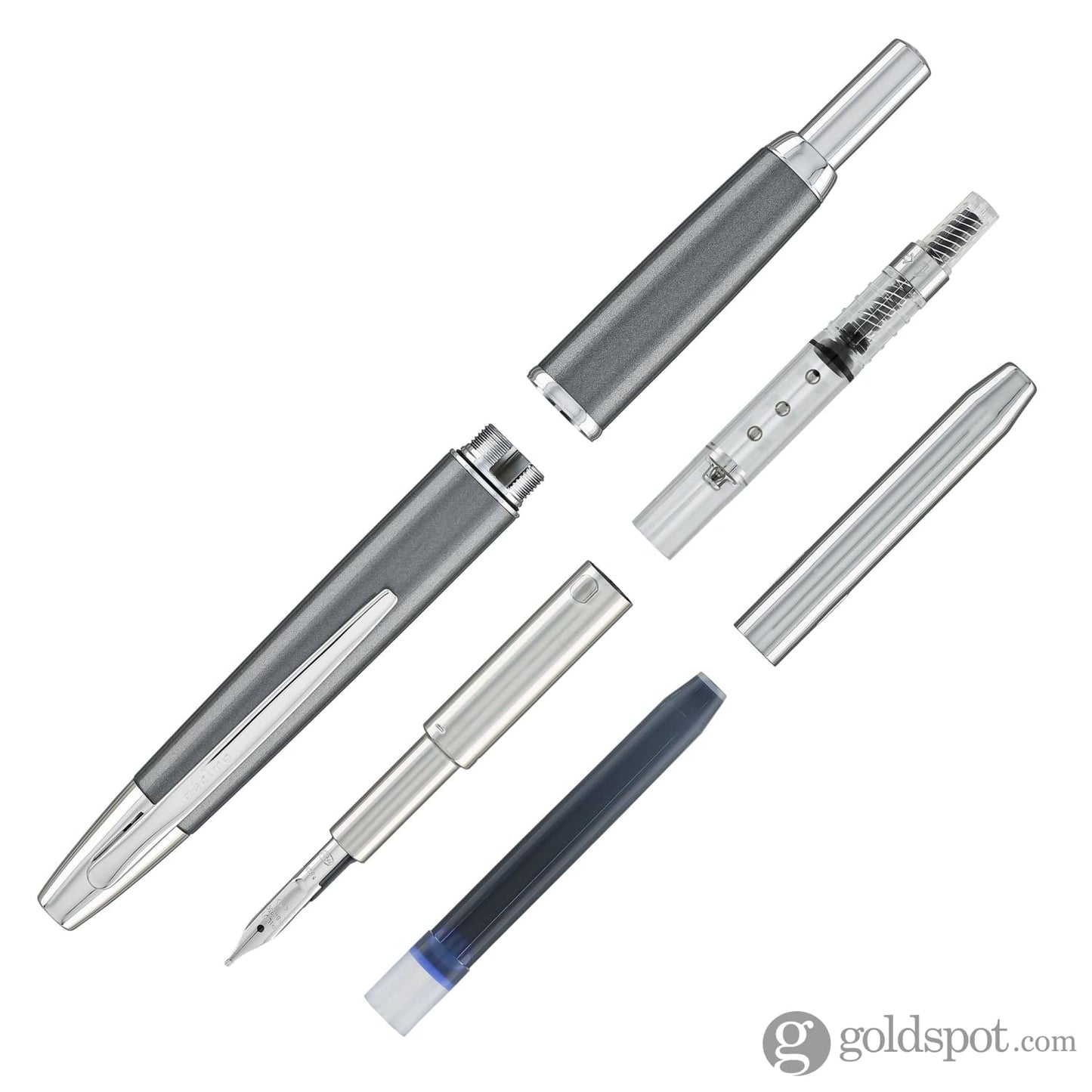 Pilot Vanishing Point Decimo Fountain Pen in Dark Grey - 18K Gold Fountain Pen