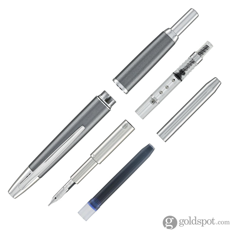 Pilot Vanishing Point Decimo Fountain Pen in Dark Grey - 18K Gold Fountain Pen
