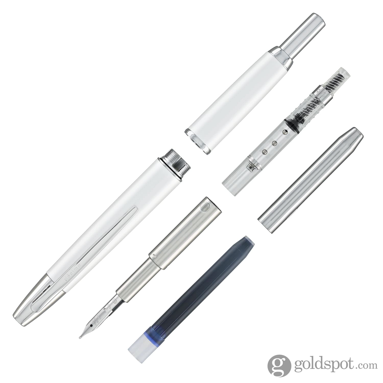 Pilot Vanishing Point Decimo Fountain Pen in White - 18K Gold ...