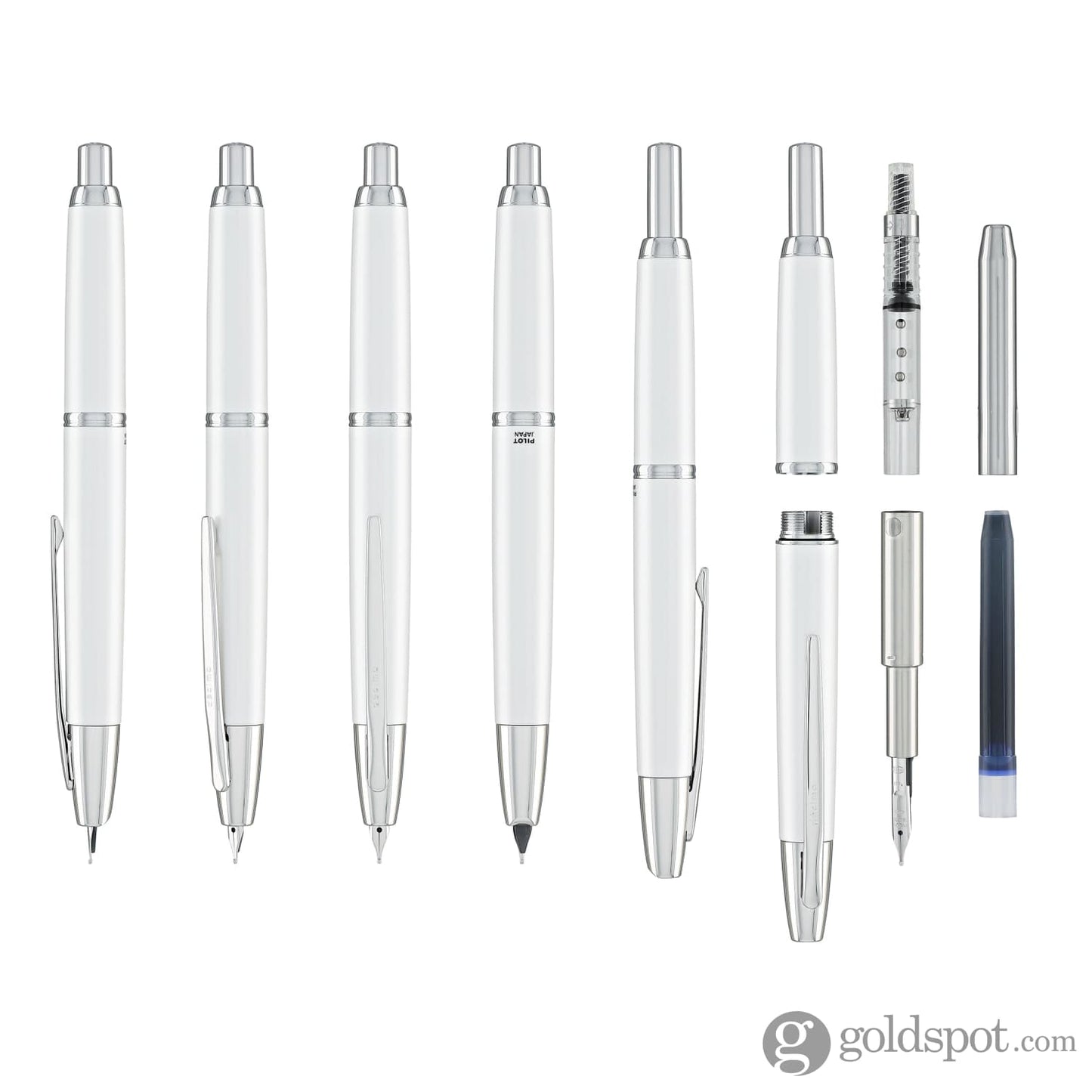 Pilot Vanishing Point Decimo Fountain Pen in White - 18K Gold Fountain Pen