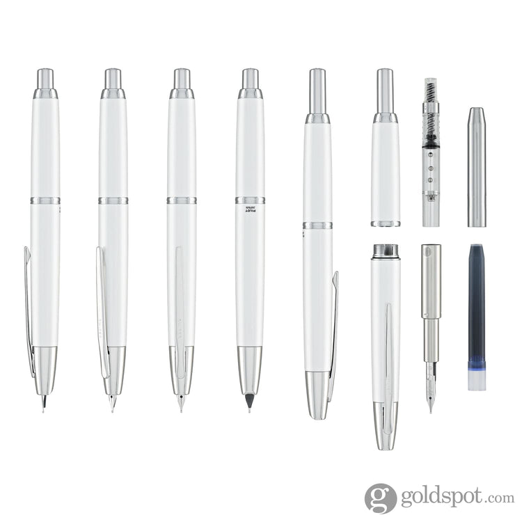 Pilot Vanishing Point Decimo Fountain Pen in White - 18K Gold Fountain Pen