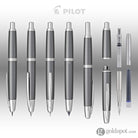 Pilot Vanishing Point Fountain Pen in Gun Metal Gray & Rhodium - 18K Gold Fountain Pen
