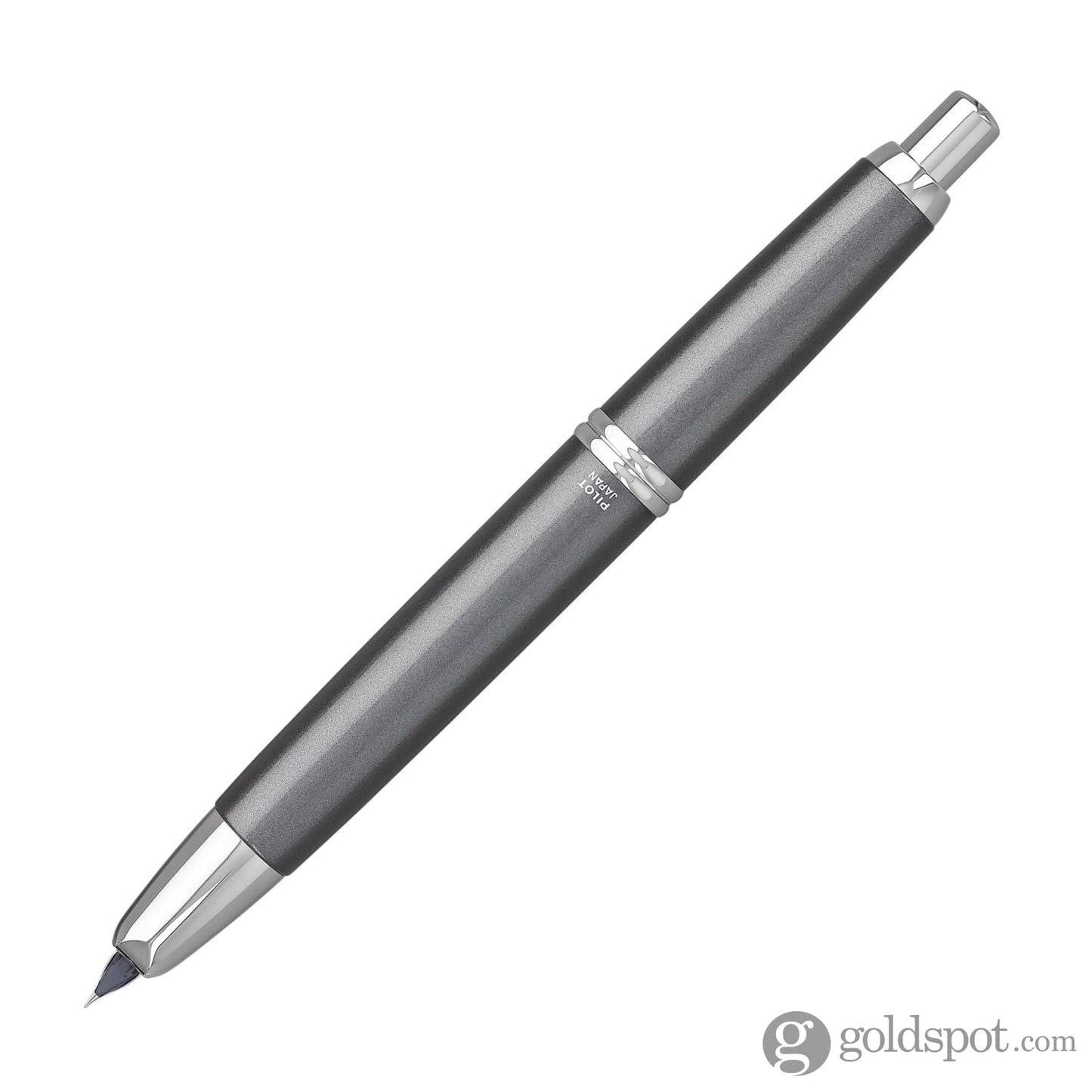 Pilot Vanishing Point Fountain Pen in Gun Metal Gray & Rhodium - 18K Gold Fountain Pen