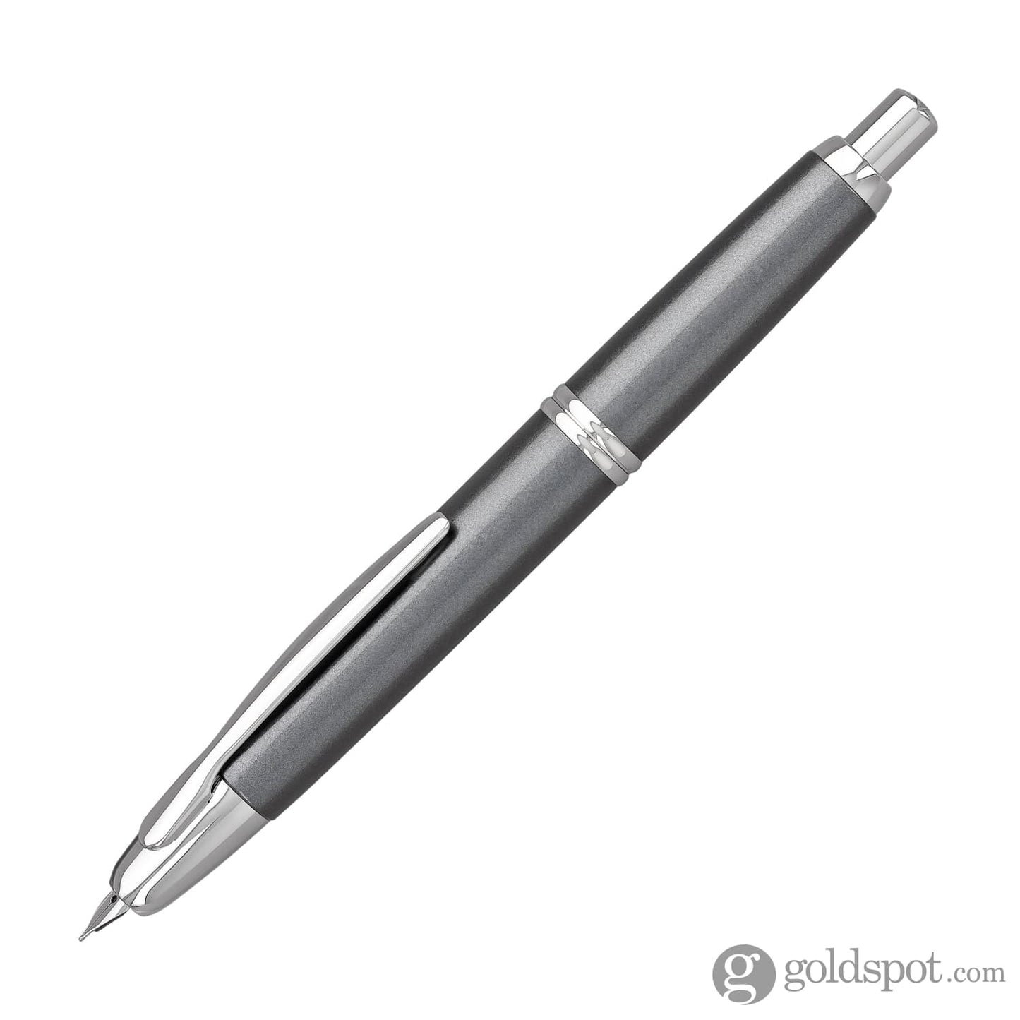Pilot Vanishing Point Fountain Pen in Gun Metal Gray & Rhodium - 18K Gold Fountain Pen