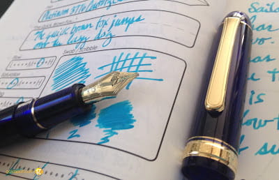 Platinum #3776 Century Chartres Blue Fountain Pen in Music Nib Review