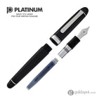 Platinum 3776 Century Fountain Pen in Black Diamond with Rhodium Trim - 14K Gold Fountain Pen