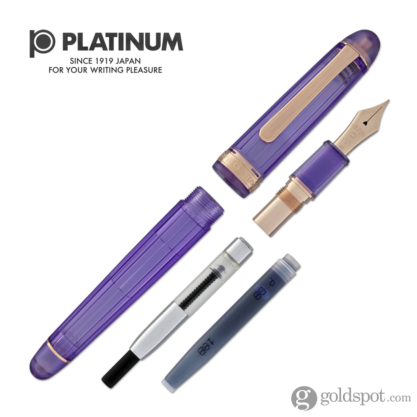 Platinum 3776 Century Fountain Pen in Nice Lavande Purple - 14K Gold Fountain Pen