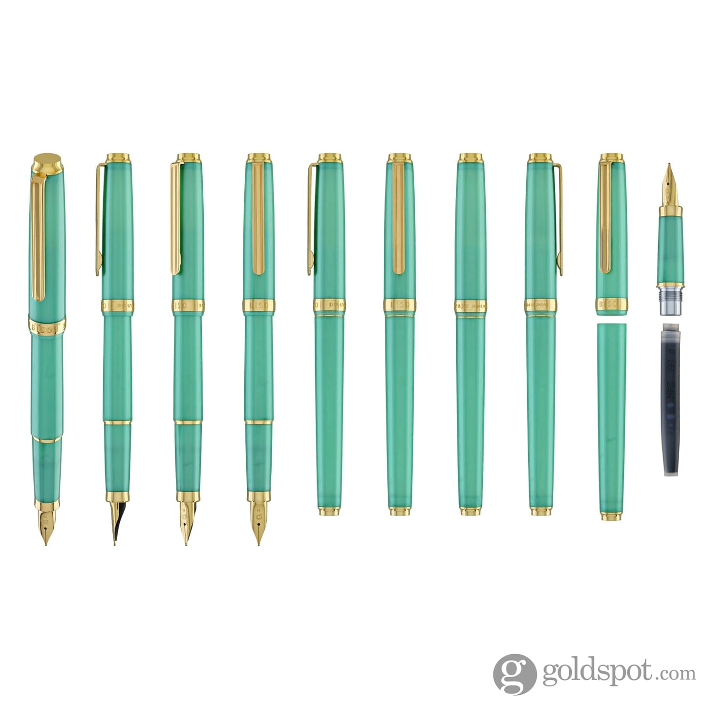 Platinum Biso Fountain Pen in Sparkle Mint Green - Limited Edition Fountain Pen