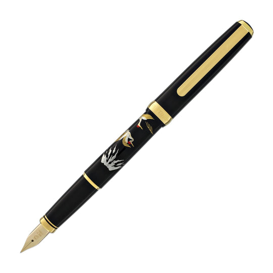 Platinum Classic Maki-e Fountain Pen in Crane Design - 18K Gold