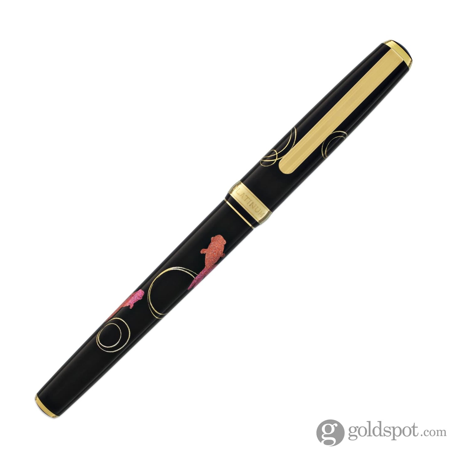 Platinum Classic Maki-e Fountain Pen with Gold Fish Design - 18K Gold Fountain Pen